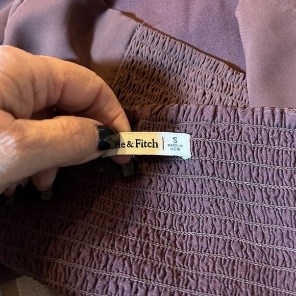 Abercrombie & Fitch Chocolate Brown Square Neck Crop Blouse - Picture 4 of 4